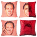 Mermaid Pillow Case Nicolas Cage Magic Pillowslip Reversible Sequin Pillow Cover Decorative Throw Cushion Case  Hidden Fun 3