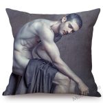 Handsome Good Looking Sexy Male Body Boyfriend Gay Art Sofa Pillow Case Tempting Nude Hot Boy Muscle Man Linen Cushion Cover 3