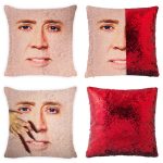 Mermaid Pillow Case Nicolas Cage Magic Pillowslip Reversible Sequin Pillow Cover Decorative Throw Cushion Case  Hidden Fun 4