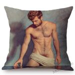 Handsome Good Looking Sexy Male Body Boyfriend Gay Art Sofa Pillow Case Tempting Nude Hot Boy Muscle Man Linen Cushion Cover 2