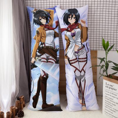 Anime Attack on Titan Mikasa Dakimakura Hugging Body Pillow Case Peach Skin Otaku Full Body Pillow Cover Home Bedding Gift 1