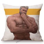 Sexy Handsome Hunk Boy Man Cartoon Gym Aesthetics Body Builder Hot Muscle Art Sofa Throw Pillow Case Cotton Linen Cushion Cover 5